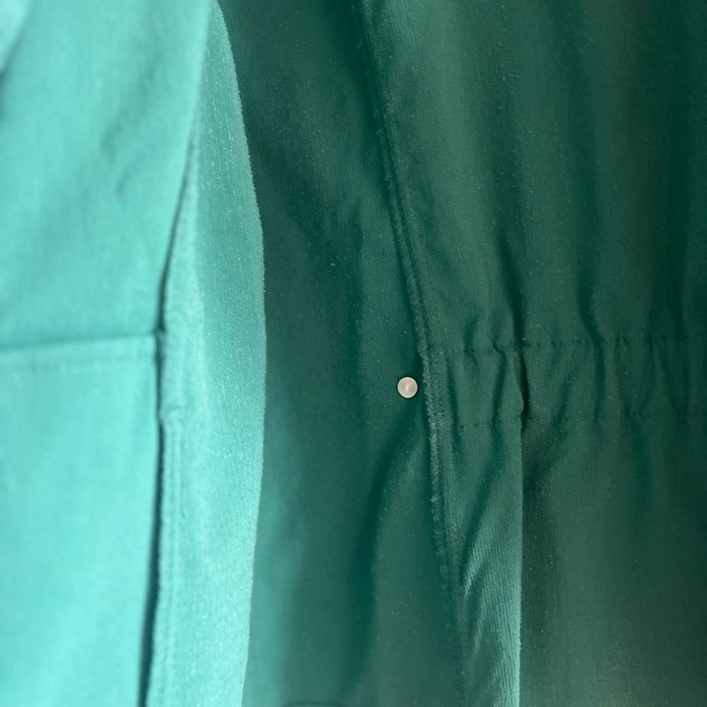 Christopher & Banks SZ Medium Green Teal Velvety Cord Jacket Fall Spring Cinched - Picture 8 of 16